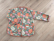 Charger l'image dans la galerie, Veste Achille Matelassée Maxi Flowers - Vert