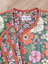 Charger l'image dans la galerie, Veste Achille Matelassée Maxi Flowers - Vert