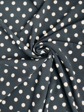 Charger l'image dans la galerie, Crêpe Pois Blancs sur Fond Marine