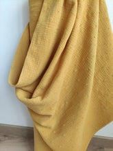 Charger l'image dans la galerie, Double Gaze Brodée Jaune Moutarde