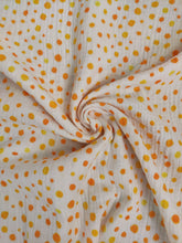 Charger l'image dans la galerie, Double Gaze Pois sur Fond Blanc Cassé