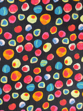 Charger l&#39;image dans la galerie, Viscose Pois Multicolores sur Fond Marine - Coupon de 2m
