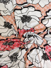 Charger l'image dans la galerie, Jersey Très Grosses Fleurs Stylisées 70's sur Fond Blanc