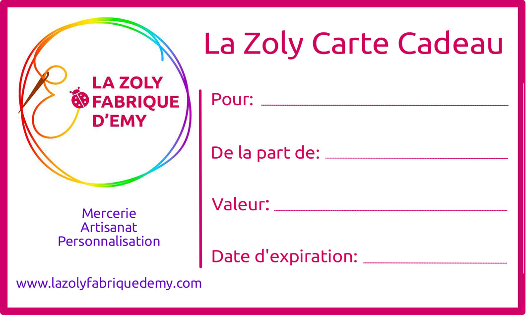 Les Zoly Cartes Cadeaux