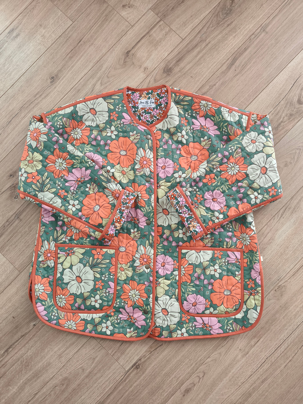 Veste Achille Matelassée Maxi Flowers - Vert