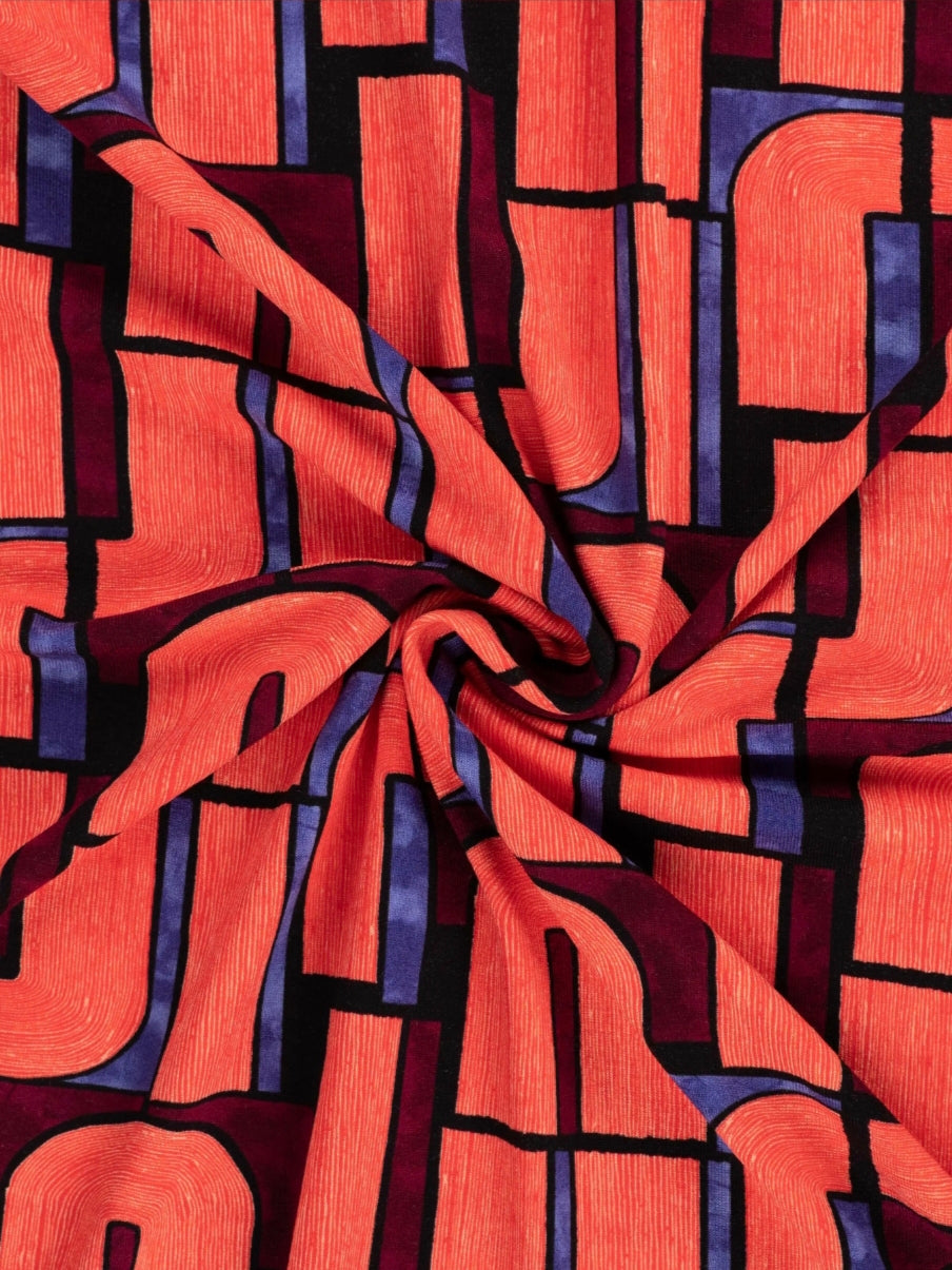 Jersey Viscose Brick Printed